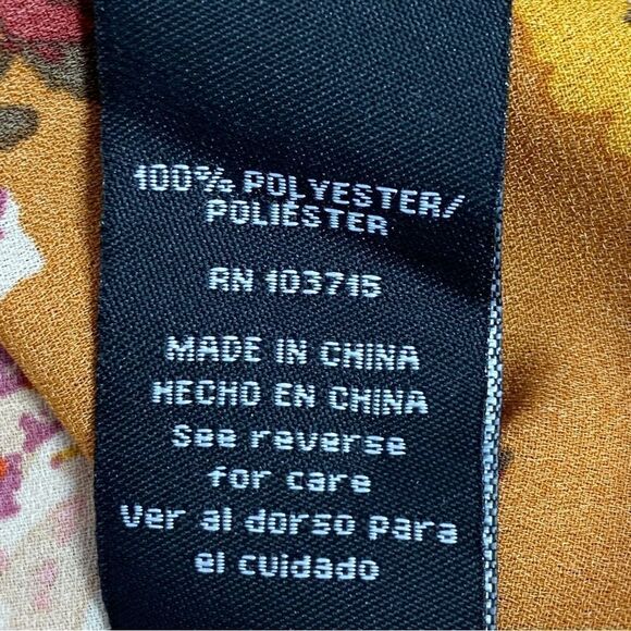 Zac & Rachel Floral Surplice Crossover Blouse Rust Orange Small - Picture 12 of 14